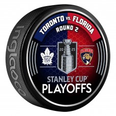 Toronto Maple Leafs vs. Florida Panthers Inglasco 2025 Stanley Cup Playoffs Second Round Dueling Match-Up Hockey Puck