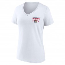 Футболка Женская Florida Panthers Fanatics White 2025 Stanley Cup Champions Jersey Roster V-Neck