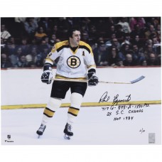Phil Esposito Boston Bruins Autographed Fanatics Authentic 16 x 20 White Jersey Skating Photograph with Multiple Inscriptions - Limited Edition of 10