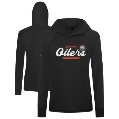 Женская толстовка Edmonton Oilers Levelwear Black Slender Monument Raglan