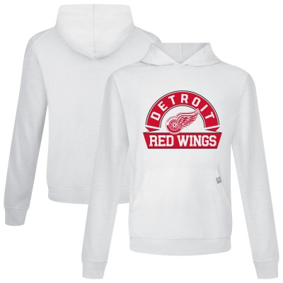 Detroit Red Wings Levelwear White Relay Banner Arch Pullover Hoodie