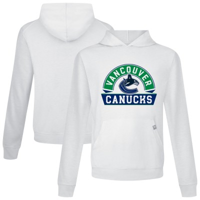 Vancouver Canucks Levelwear White Relay Banner Arch Pullover Hoodie