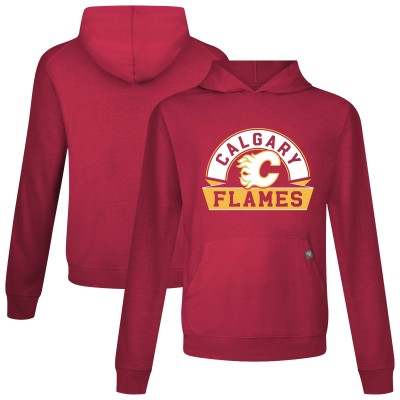 Calgary Flames Levelwear Red Relay Banner Arch Pullover Hoodie