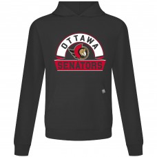 Ottawa Senators Levelwear Black Relay Banner Arch Pullover Hoodie