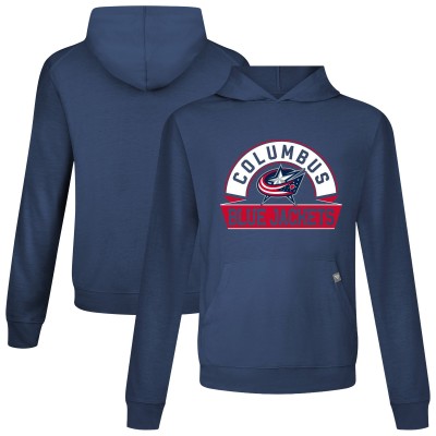 Columbus Blue Jackets Levelwear Navy Relay Banner Arch Pullover Hoodie