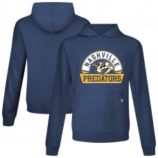 Nashville Predators Levelwear Navy Relay Banner Arch Pullover Hoodie