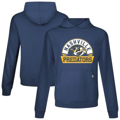 Nashville Predators Levelwear Navy Relay Banner Arch Pullover Hoodie