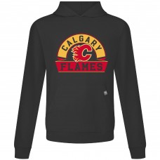 Calgary Flames Levelwear Black Relay Banner Arch Pullover Hoodie
