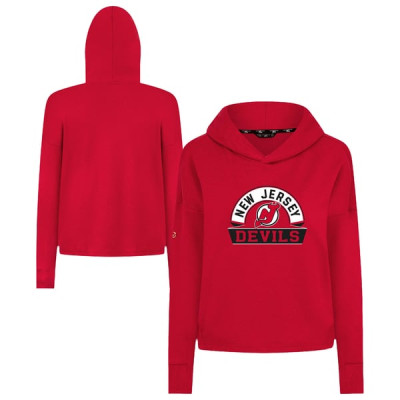 Женская толстовка New Jersey Devils Levelwear Red Sweet Banner Arch Tri-Blend Cropped
