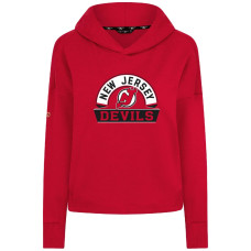 Женская толстовка New Jersey Devils Levelwear Red Sweet Banner Arch Tri-Blend Cropped