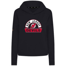 Женская толстовка New Jersey Devils Levelwear Black Sweet Banner Arch Tri-Blend Cropped
