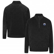Edmonton Oilers Levelwear Black Camden Quarter-Zip Pullover