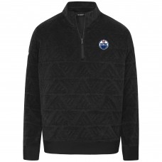 Edmonton Oilers Levelwear Black Camden Quarter-Zip Pullover