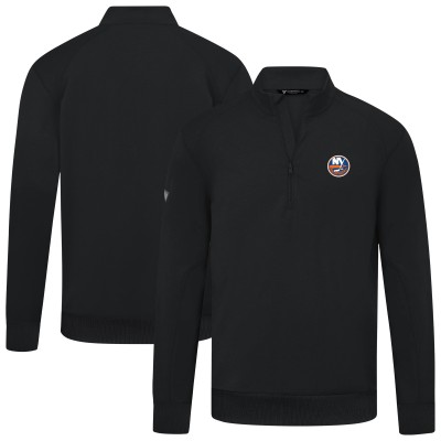 New York Islanders Levelwear Black Upright Tri-Blend Quarter-Zip Pullover