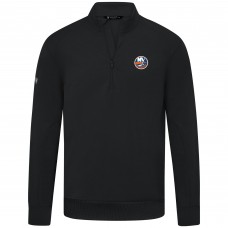 New York Islanders Levelwear Black Upright Tri-Blend Quarter-Zip Pullover