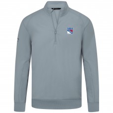 New York Rangers Levelwear Gray Upright Tri-Blend Quarter-Zip Pullover