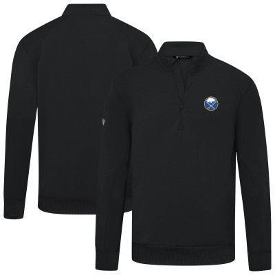 Buffalo Sabres Levelwear Black Upright Tri-Blend Quarter-Zip Pullover
