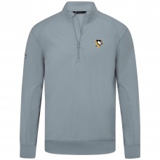 Pittsburgh Penguins Levelwear Gray Upright Tri-Blend Quarter-Zip Pullover