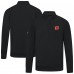 Calgary Flames Levelwear Black Upright Tri-Blend Quarter-Zip Pullover