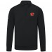 Calgary Flames Levelwear Black Upright Tri-Blend Quarter-Zip Pullover