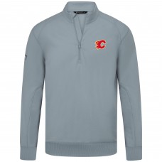 Calgary Flames Levelwear Gray Upright Tri-Blend Quarter-Zip Pullover