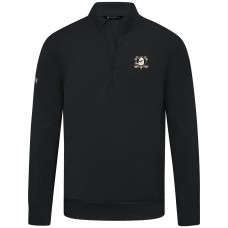 Anaheim Ducks Levelwear Black Upright Tri-Blend Quarter-Zip Pullover