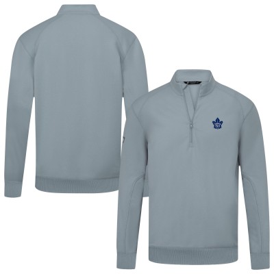 Toronto Maple Leafs Levelwear Gray Upright Tri-Blend Quarter-Zip Pullover