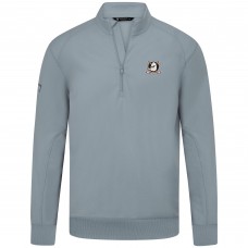 Anaheim Ducks Levelwear Gray Upright Tri-Blend Quarter-Zip Pullover