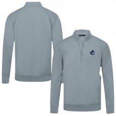 Vancouver Canucks Levelwear Gray Upright Tri-Blend Quarter-Zip Pullover