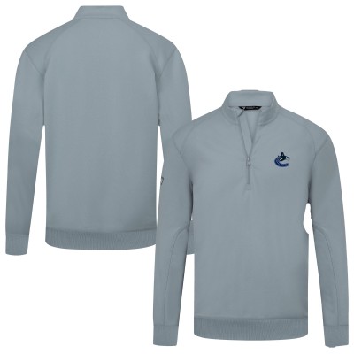 Vancouver Canucks Levelwear Gray Upright Tri-Blend Quarter-Zip Pullover