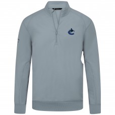 Vancouver Canucks Levelwear Gray Upright Tri-Blend Quarter-Zip Pullover