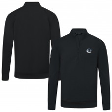 Vancouver Canucks Levelwear Black Upright Tri-Blend Quarter-Zip Pullover