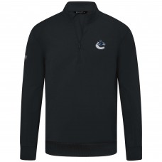 Vancouver Canucks Levelwear Black Upright Tri-Blend Quarter-Zip Pullover