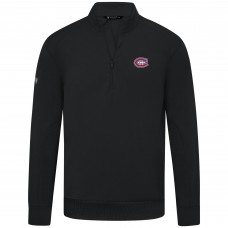 Montreal Canadiens Levelwear Black Upright Tri-Blend Quarter-Zip Pullover