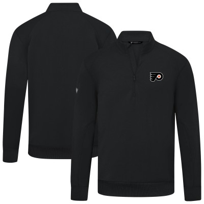 Philadelphia Flyers Levelwear Black Upright Tri-Blend Quarter-Zip Pullover