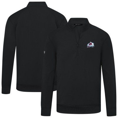Colorado Avalanche Levelwear Black Upright Tri-Blend Quarter-Zip Pullover
