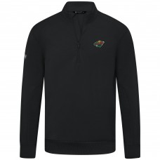 Minnesota Wild Levelwear Black Upright Tri-Blend Quarter-Zip Pullover