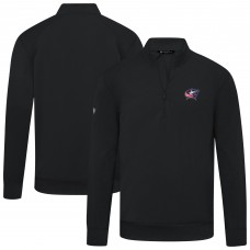 Columbus Blue Jackets Levelwear Black Upright Tri-Blend Quarter-Zip Pullover