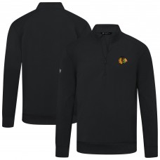 Chicago Blackhawks Levelwear Black Upright Tri-Blend Quarter-Zip Pullover Chicago Blackhawks Levelwear Black Upright Tri-Blend Quarter-Zip Pullover