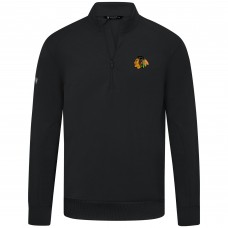 Chicago Blackhawks Levelwear Black Upright Tri-Blend Quarter-Zip Pullover Chicago Blackhawks Levelwear Black Upright Tri-Blend Quarter-Zip Pullover