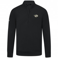 Nashville Predators Levelwear Black Upright Tri-Blend Quarter-Zip Pullover