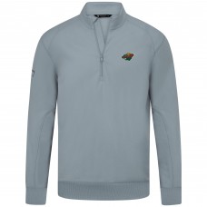Minnesota Wild Levelwear Gray Upright Tri-Blend Quarter-Zip Pullover