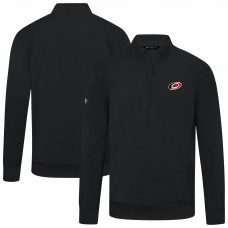 Carolina Hurricanes Levelwear Black Upright Tri-Blend Quarter-Zip Pullover