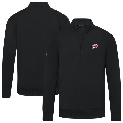 Carolina Hurricanes Levelwear Black Upright Tri-Blend Quarter-Zip Pullover