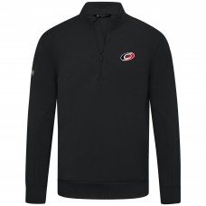 Carolina Hurricanes Levelwear Black Upright Tri-Blend Quarter-Zip Pullover