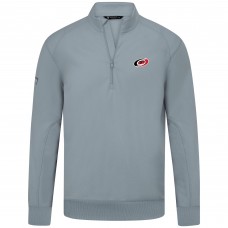 Carolina Hurricanes Levelwear Gray Upright Tri-Blend Quarter-Zip Pullover