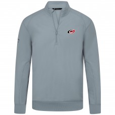 Carolina Hurricanes Levelwear Gray Upright Tri-Blend Quarter-Zip Pullover