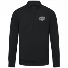 Los Angeles Kings Levelwear Black Upright Tri-Blend Quarter-Zip Pullover