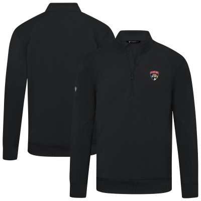 Florida Panthers Levelwear Black Upright Tri-Blend Quarter-Zip Pullover