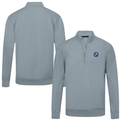 Tampa Bay Lightning Levelwear Gray Upright Tri-Blend Quarter-Zip Pullover